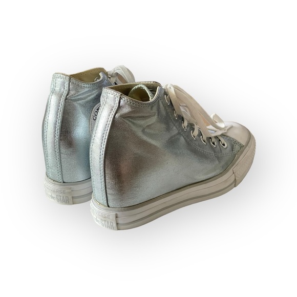 Rare: Sophia Vergara’s Converse ✪ Chucks Lux Mid Wedge Sneakers ✪ Metal Glacier - Picture 5 of 17
